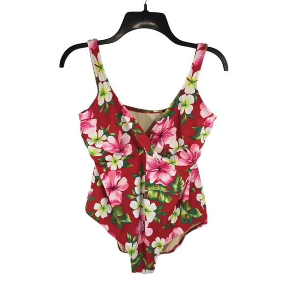 {Maxine of Hollywood} Vinatge Women's Hawaiian Floral Print Bathing Suit - Picture 1 of 11